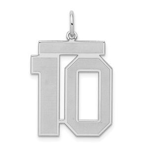 Sterling Silver, Jersey Collection, Large Number 10 Pendant